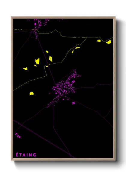 Une affiche de carte sur Étaing