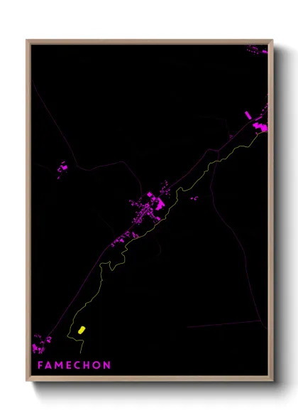 Une affiche de carte sur Famechon