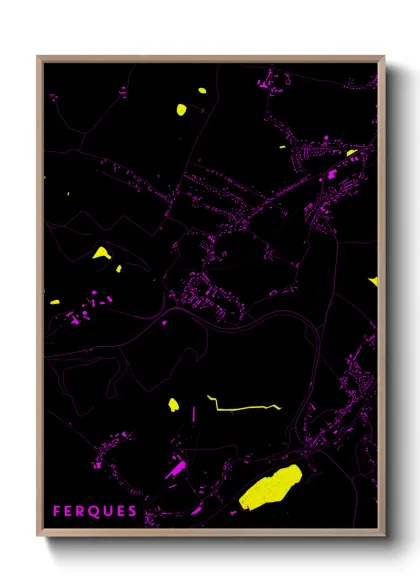 Une affiche de carte sur Ferques