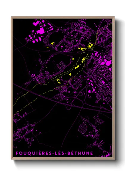 Une affiche de carte sur Fouquières-lès-Béthune