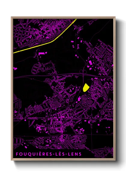 Une affiche de carte sur Fouquières-lès-Lens