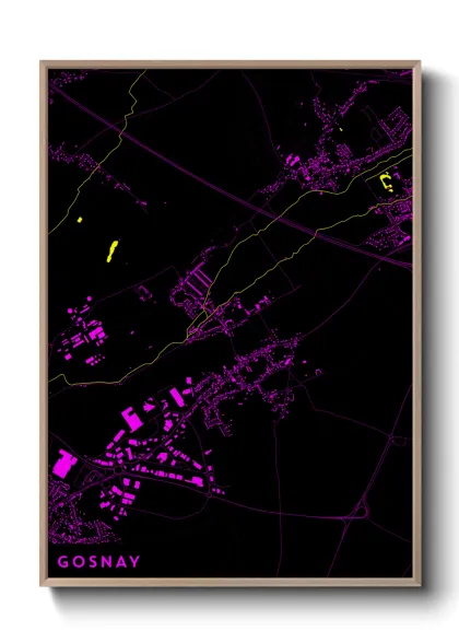 Une affiche de carte sur Gosnay