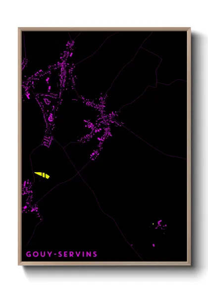 Une affiche de carte sur Gouy-Servins