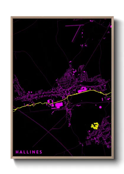 Une affiche de carte sur Hallines