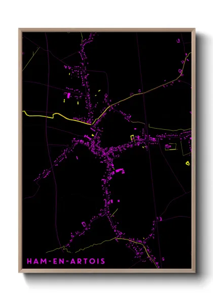 Une affiche de carte sur Ham-en-Artois