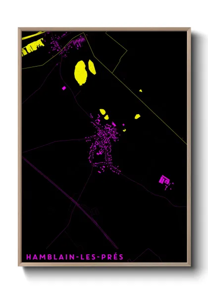 Une affiche de carte sur Hamblain-les-Prés