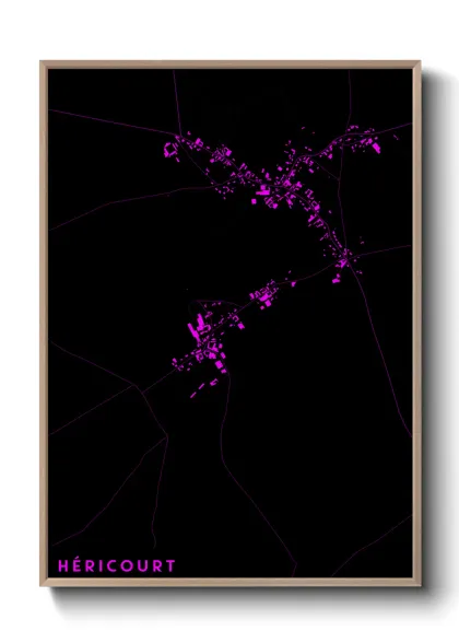 Une affiche de carte sur Héricourt