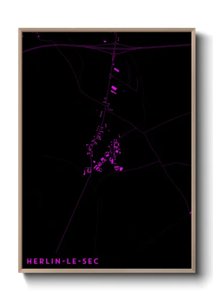 Une affiche de carte sur Herlin-le-Sec