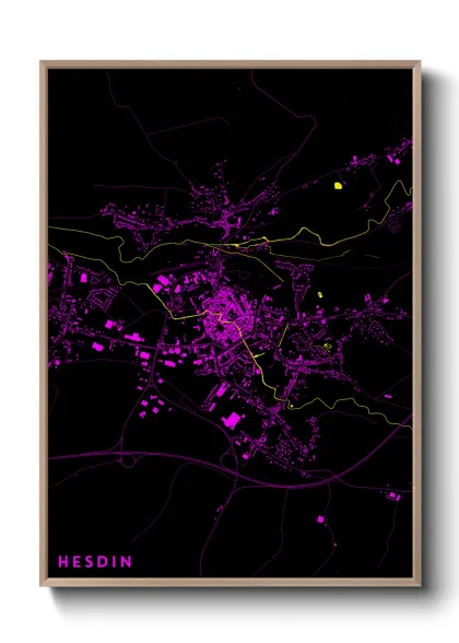 Une affiche de carte sur Hesdin