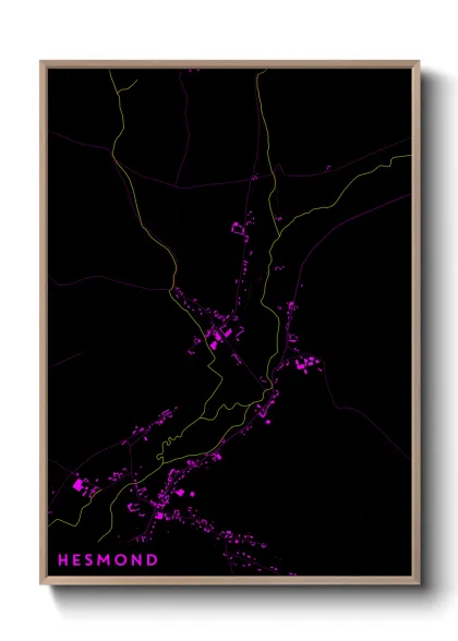Une affiche de carte sur Hesmond
