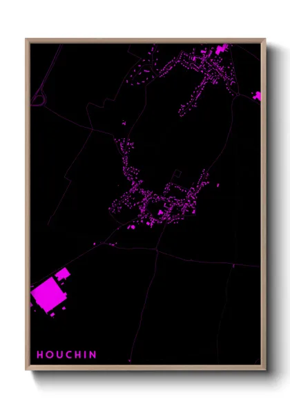 Une affiche de carte sur Houchin