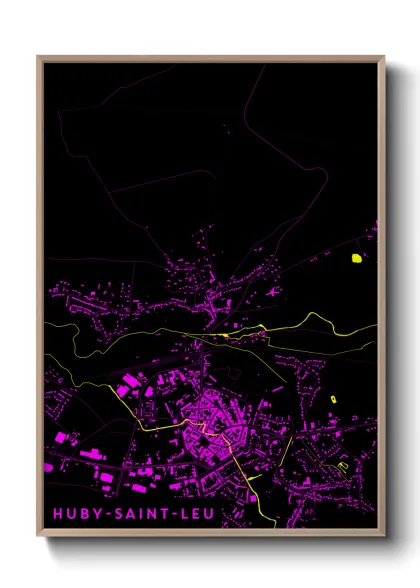 Une affiche de carte sur Huby-Saint-Leu