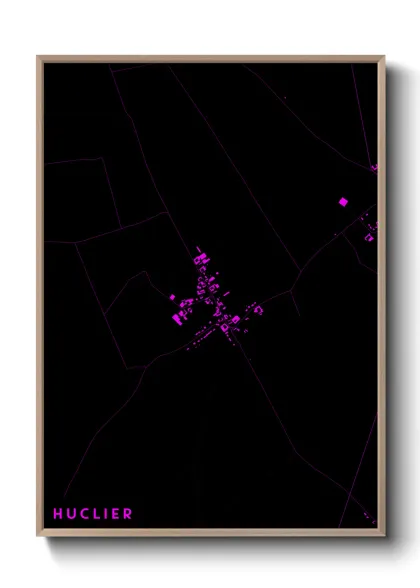 Une affiche de carte sur Huclier