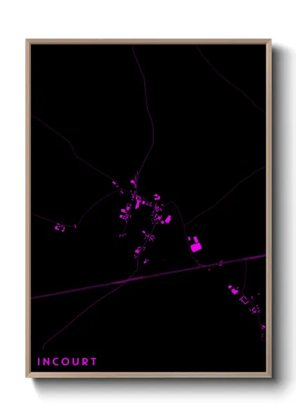 Une affiche de carte sur Incourt