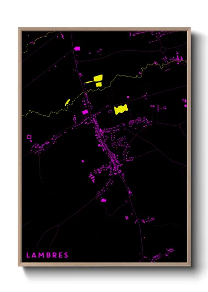 Une affiche de carte sur Lambres