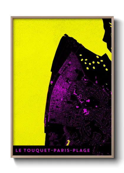 Une affiche de carte sur Le Touquet-Paris-Plage