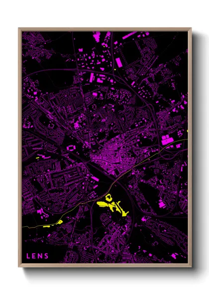 Une affiche de carte sur Lens
