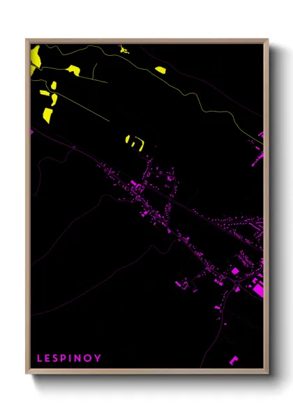 Une affiche de carte sur Lespinoy