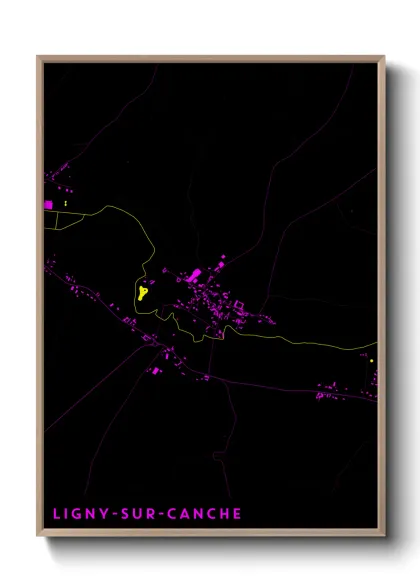 Une affiche de carte sur Ligny-sur-Canche