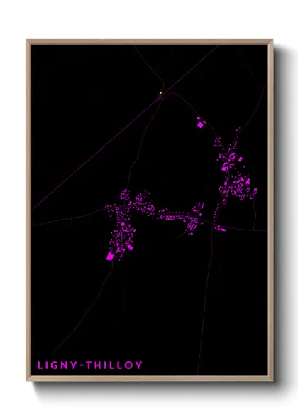 Une affiche de carte sur Ligny-Thilloy