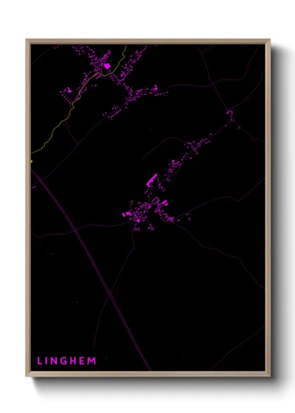 Une affiche de carte sur Linghem