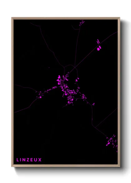 Une affiche de carte sur Linzeux