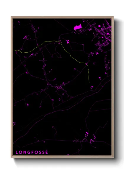 Une affiche de carte sur Longfossé