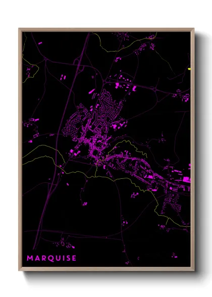 Une affiche de carte sur Marquise