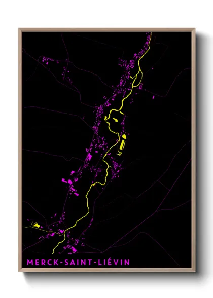 Une affiche de carte sur Merck-Saint-Liévin