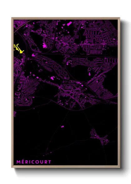 Une affiche de carte sur Méricourt