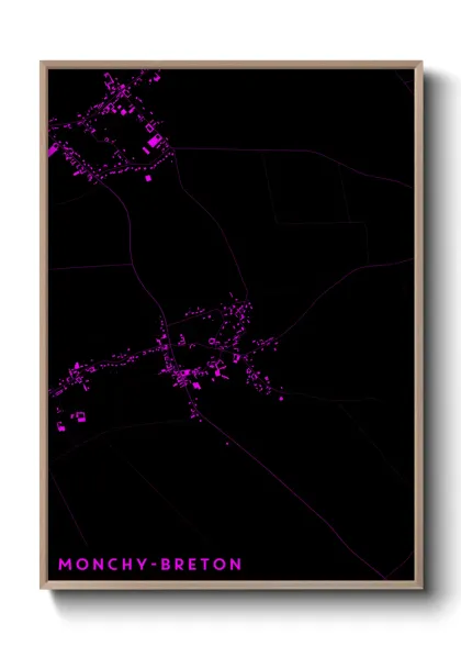 Une affiche de carte sur Monchy-Breton