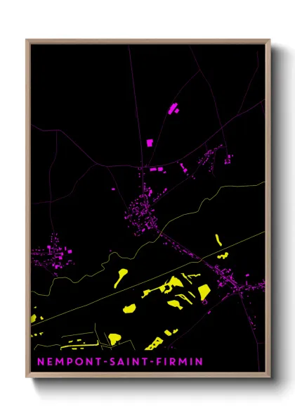 Une affiche de carte sur Nempont-Saint-Firmin