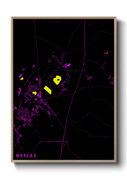 Une affiche de carte sur Nesles