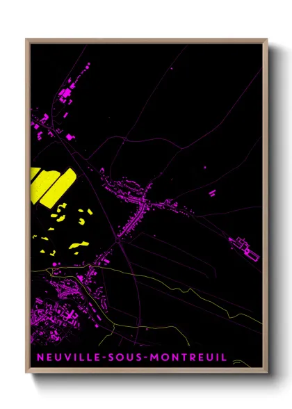 Une affiche de carte sur Neuville-sous-Montreuil