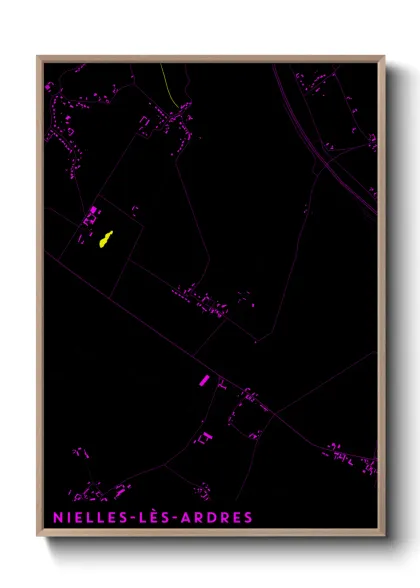 Une affiche de carte sur Nielles-lès-Ardres