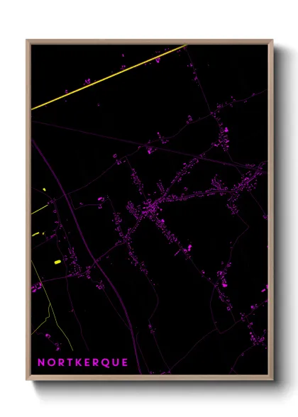 Une affiche de carte sur Nortkerque