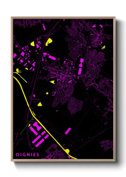 Une affiche de carte sur Oignies