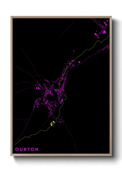 Une affiche de carte sur Ourton