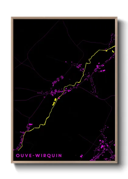 Une affiche de carte sur Ouve-Wirquin