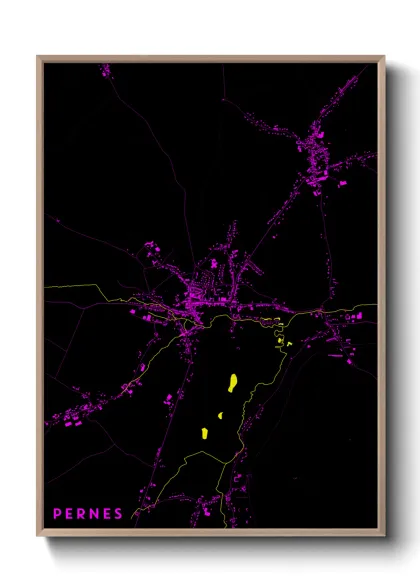 Une affiche de carte sur Pernes