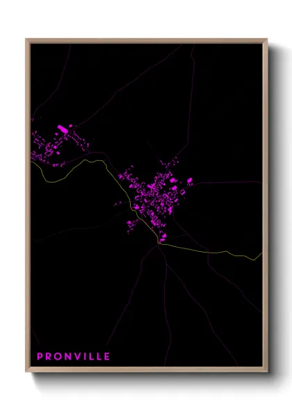 Une affiche de carte sur Pronville