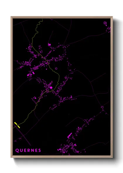 Une affiche de carte sur Quernes