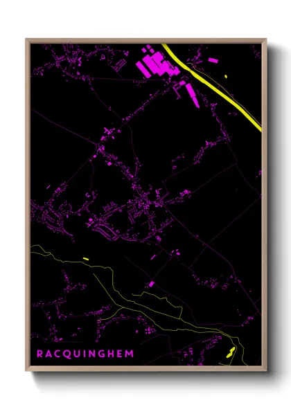 Une affiche de carte sur Racquinghem