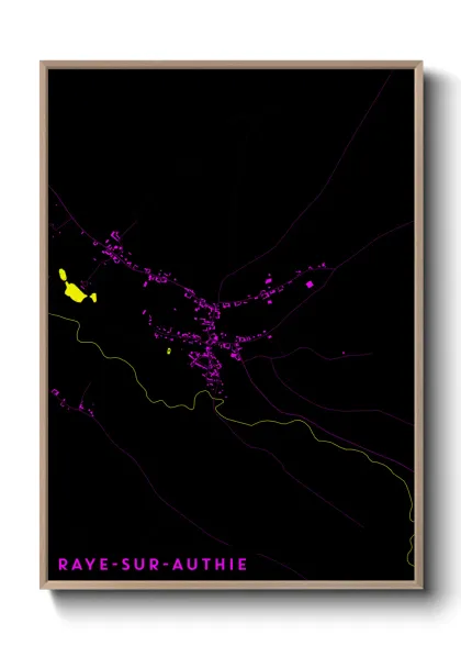 Une affiche de carte sur Raye-sur-Authie