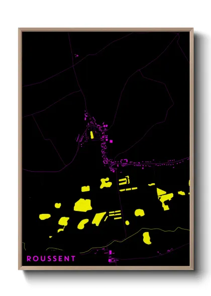 Une affiche de carte sur Roussent