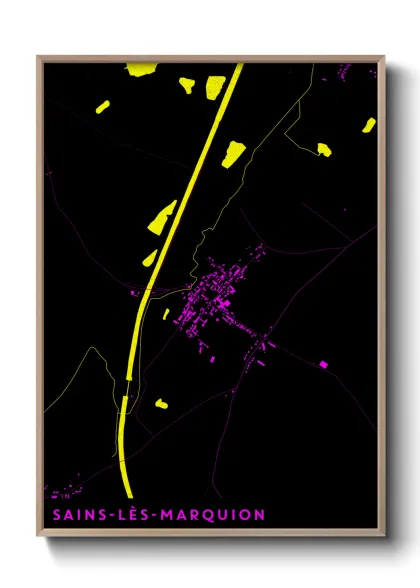 Une affiche de carte sur Sains-lès-Marquion