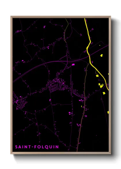 Une affiche de carte sur Saint-Folquin