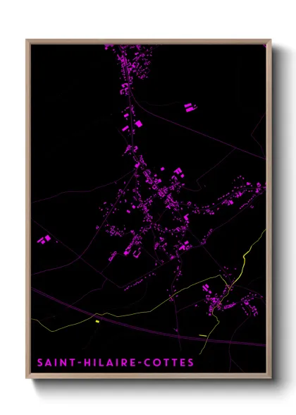 Une affiche de carte sur Saint-Hilaire-Cottes