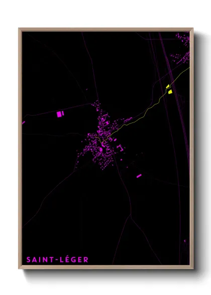 Une affiche de carte sur Saint-Léger