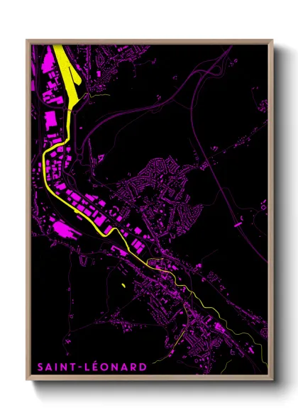 Une affiche de carte sur Saint-Léonard